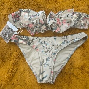 Zimmermann Floral Bikini Set- Cream and Pink, size XS - NW/Out Tags